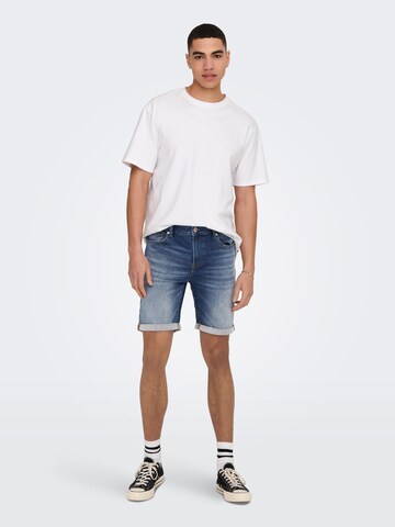 Only & Sons Regular Shorts 'Ply' in Blau