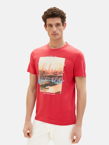 T-Shirt TOM TAILOR en rouge : devant