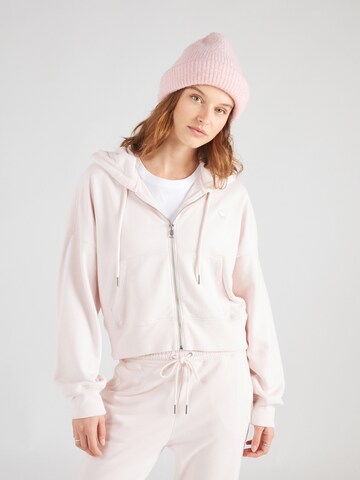 Abercrombie & Fitch Zip-Up Hoodie 'SUNDAY' in Pink: front
