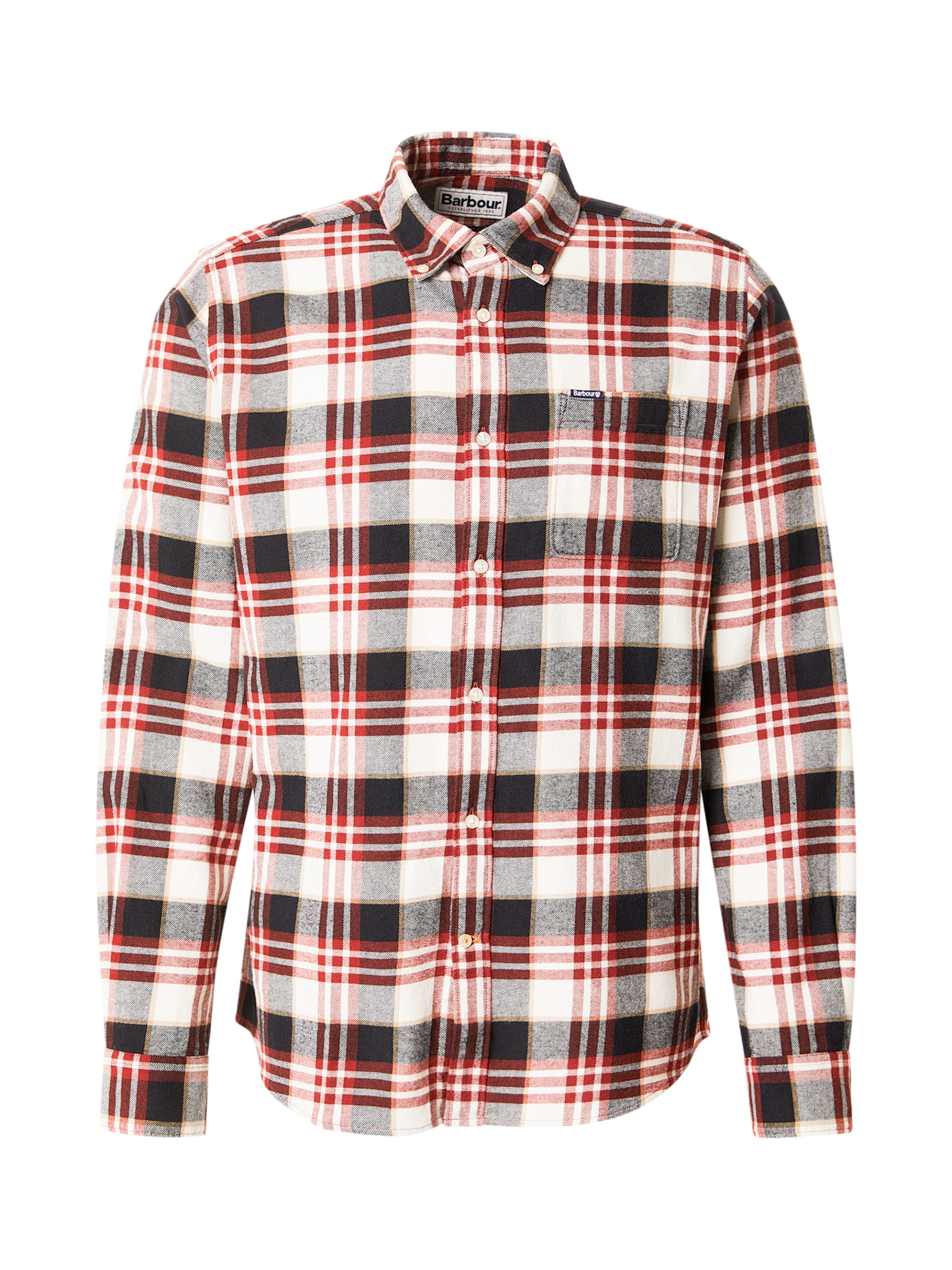 Barbour - Regular Fit Camisa 'Fallbay' em vermelho: frente