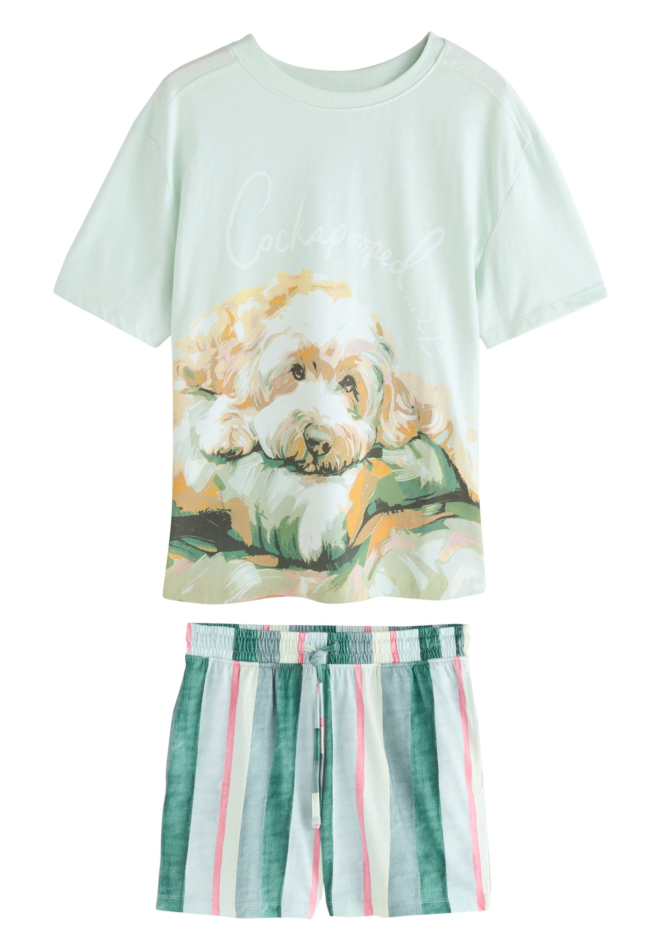 Next Pyjama in mokka / mint / dunkelgrün / hellpink, Produktansicht