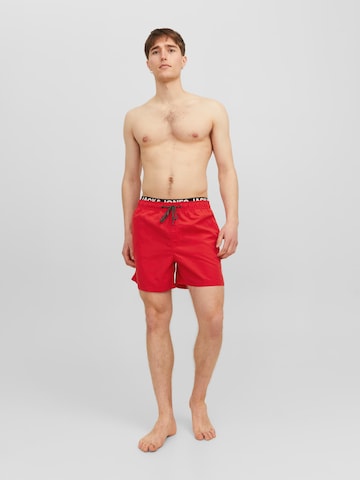 JACK & JONES Kopalne hlače 'Fiji' | rdeča barva
