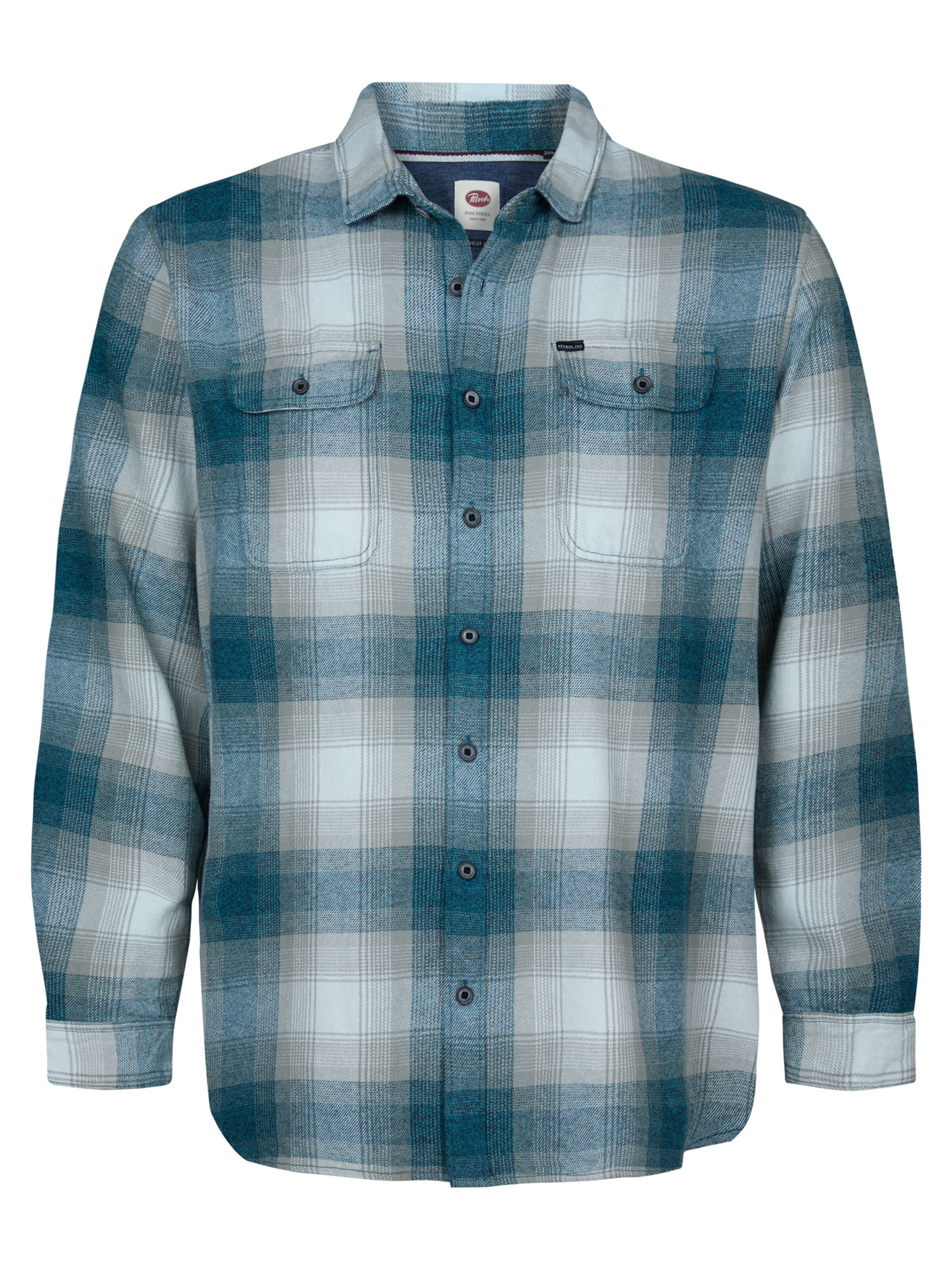 Petrol Industries Regular fit Overhemd in Blauw: voorkant