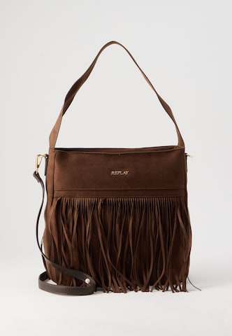 Borsa a spalla di REPLAY in marrone: frontale
