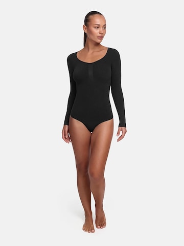 cfab (formerly creamy fabrics) - Body moldeador 'Bodysuit Sculpting Shapewear Longsleeve mit String' en negro