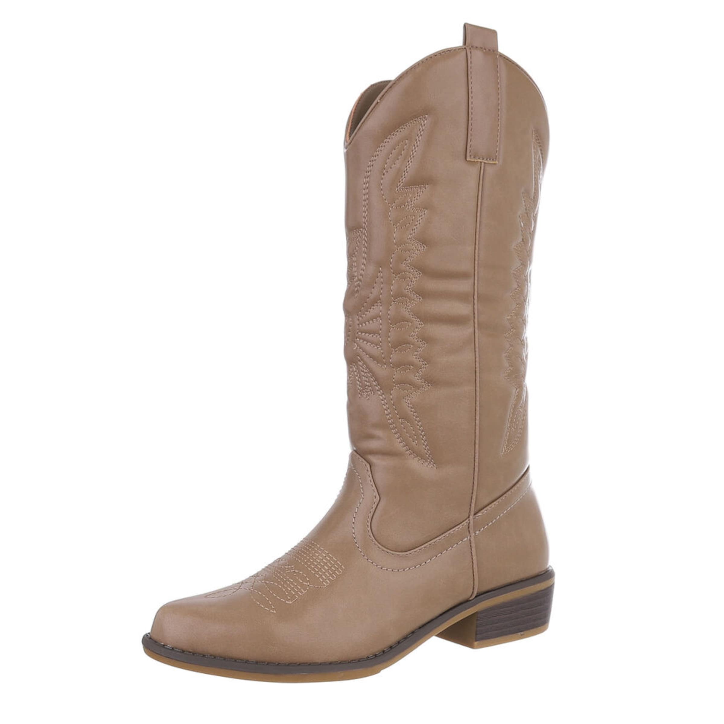 Ital-Design Cowboy Boots 'Western' in Brown: front