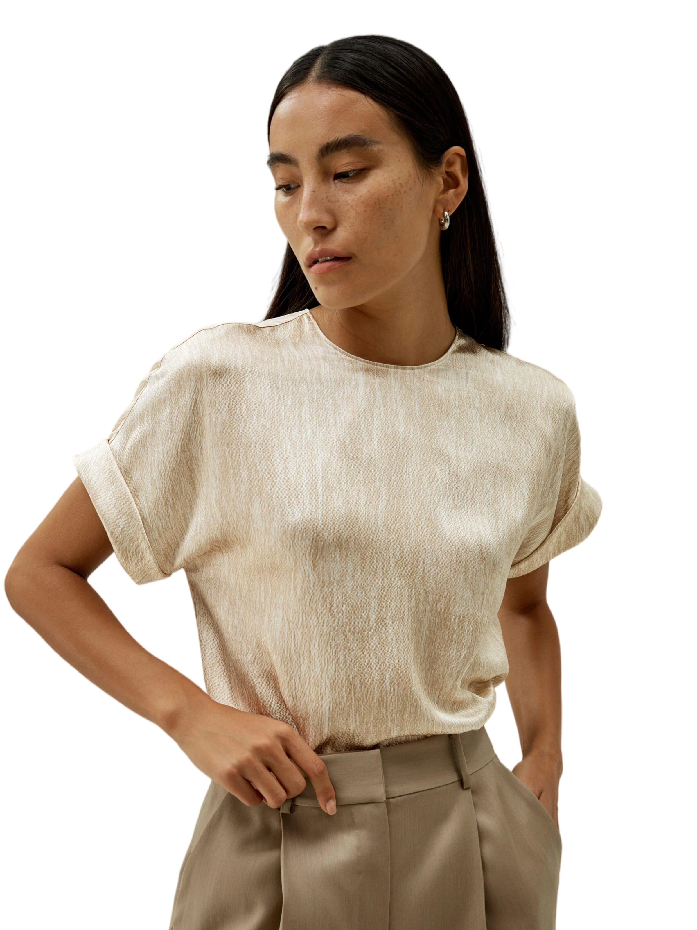 Lilysilk Blouse 'Top aus Birnensatin-Seide' in Beige