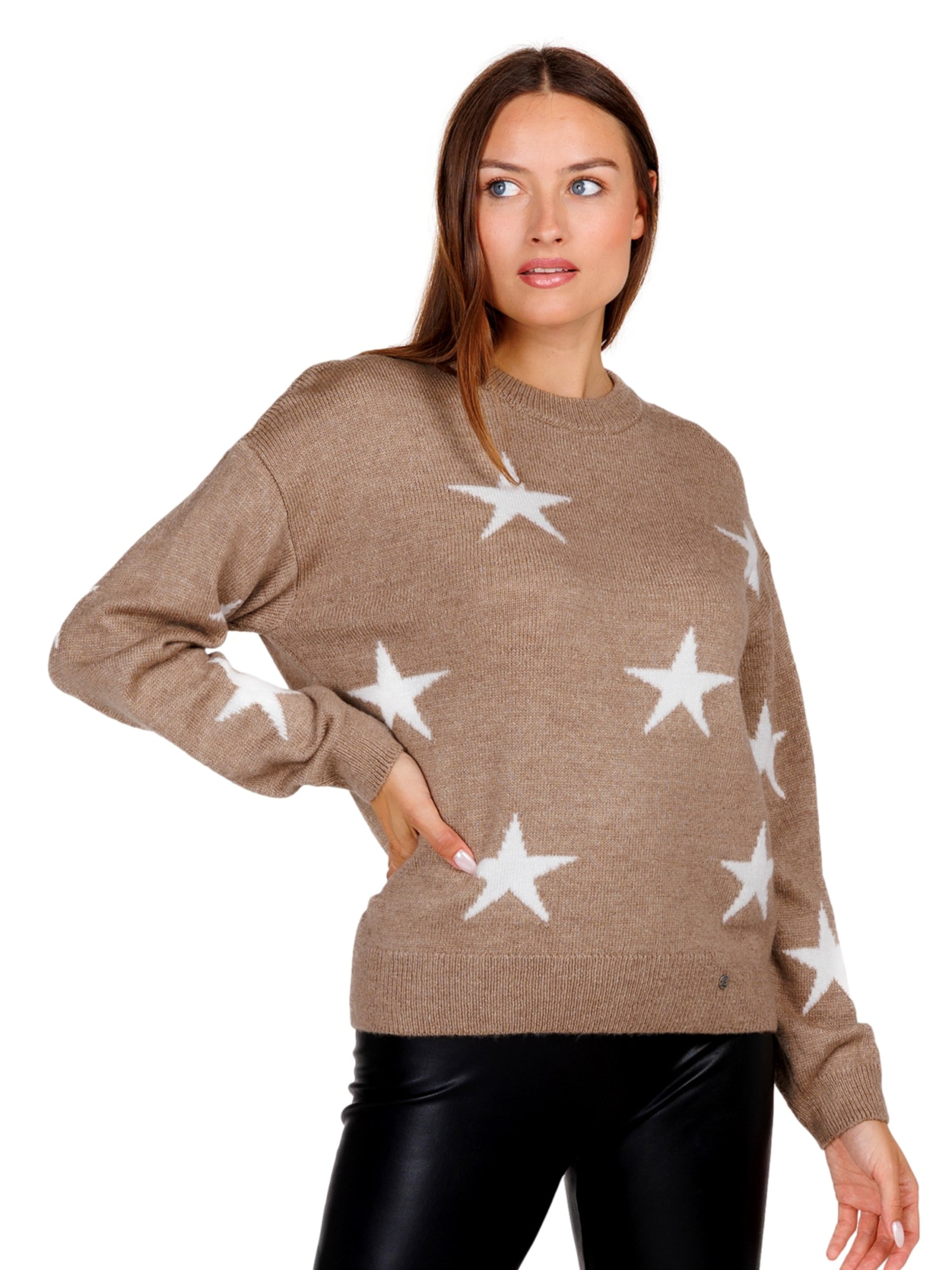 Key Largo Pullover 'TWINKLE' in Braun: Vorderseite