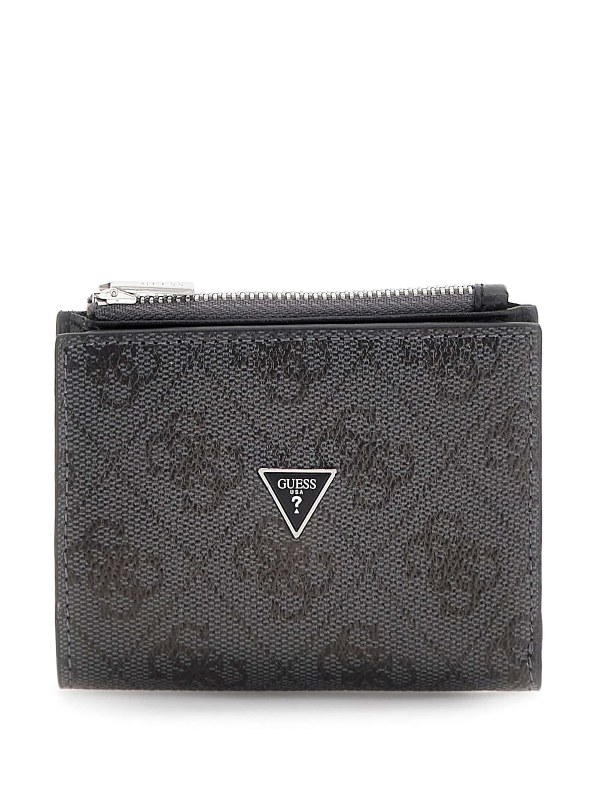 GUESS - Carteiras 'MILANO BIFOLD TOP ZIP' em preto: frente
