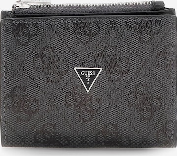 GUESS Wallet 'MILANO BIFOLD TOP ZIP' in Black: front