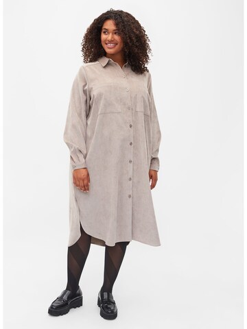 Zizzi Shirt Dress 'Katie' in Beige: front