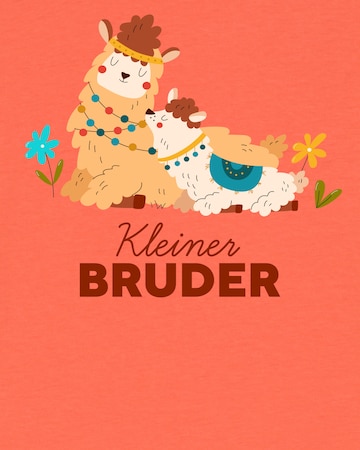 watabout.kids Shirt 'Lama Kleiner Bruder' in Orange