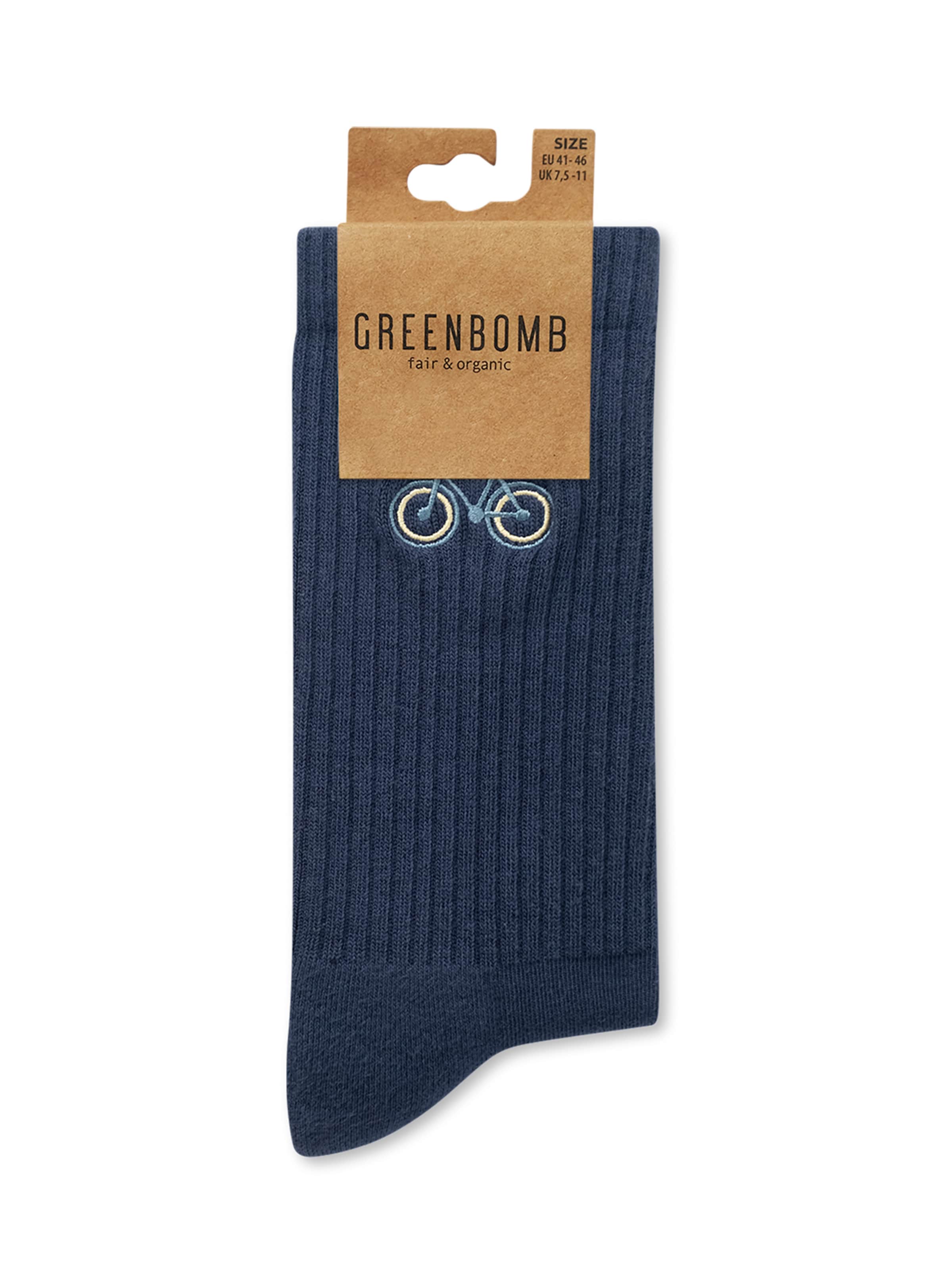 GREENBOMB Socks 'Bike Loop' in Blue