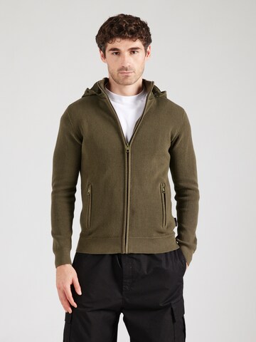 INDICODE JEANS Strickjacke 'Georjes' in Grün: Vorderseite