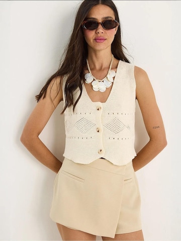 Bianco Lucci Gebreide bodywarmer in Beige