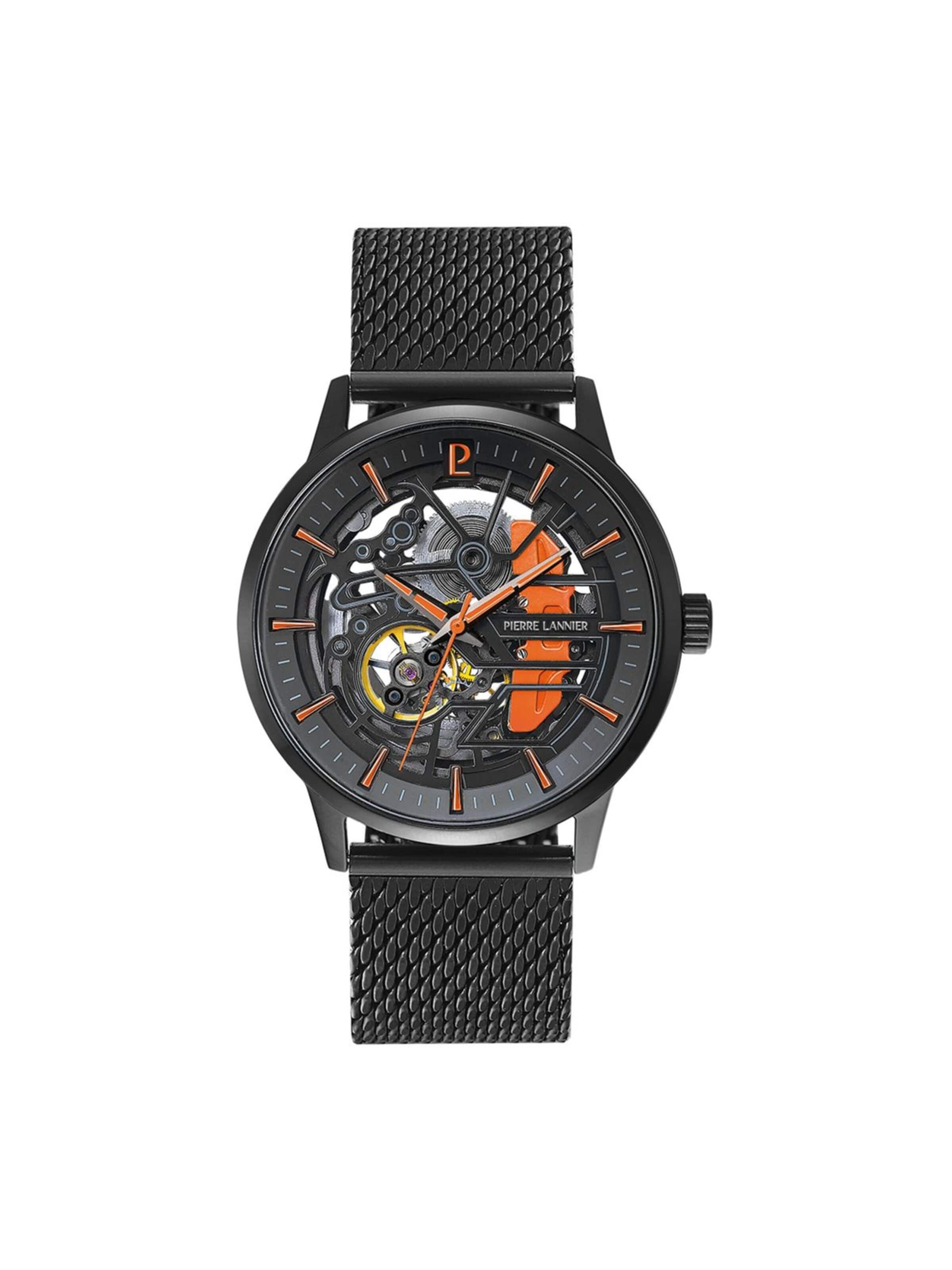 Montre à affichage analogique 'Pierre Lannier - Automatic watch Paddock - Automatic watch movement - Watch case width: 43 mm' Pierre Lannier en noir : devant