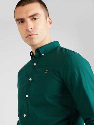 FARAH Slim fit Button Up Shirt 'BREWER' in Green