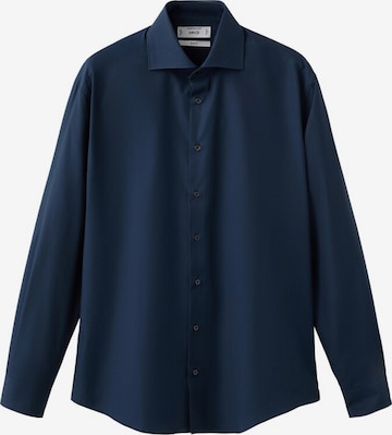 MANGO MAN Button Up Shirt 'Emeritol' in Blue: front