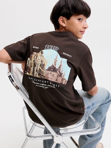 T-Shirt Jack & Jones Junior en marron : devant