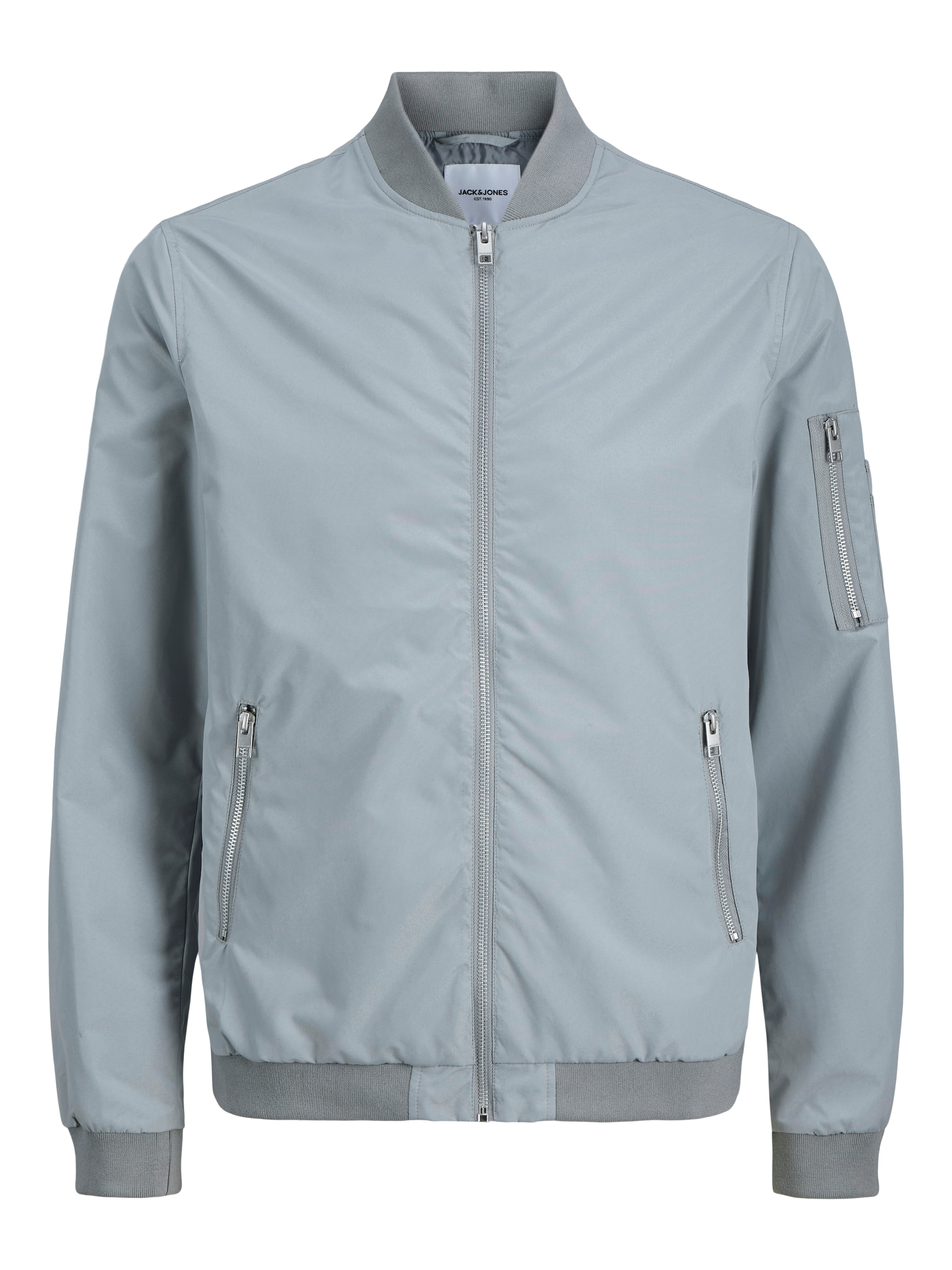 JACK & JONES Regular fit Between-Season Jacket 'JJERUSH' in Grey: front