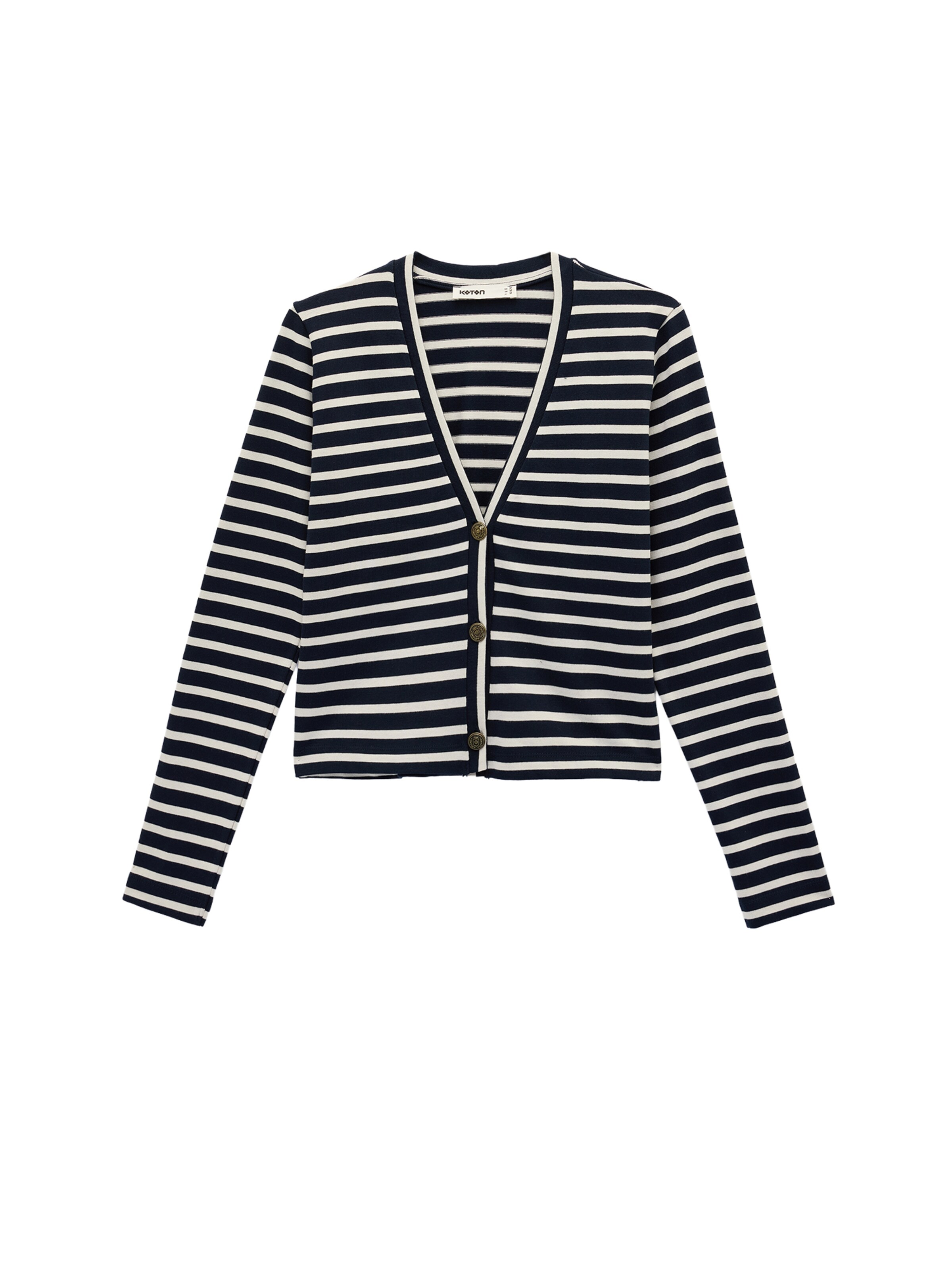 Koton Gebreid vest in XXXL in de kleur Donkerblauw / Natuurwit, Productweergave