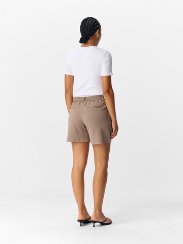 OBJECT Regular Trousers 'OBJLisa' in Beige