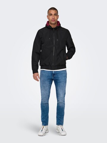 Only & Sons Between-Season Jacket 'Ward Life' in Black