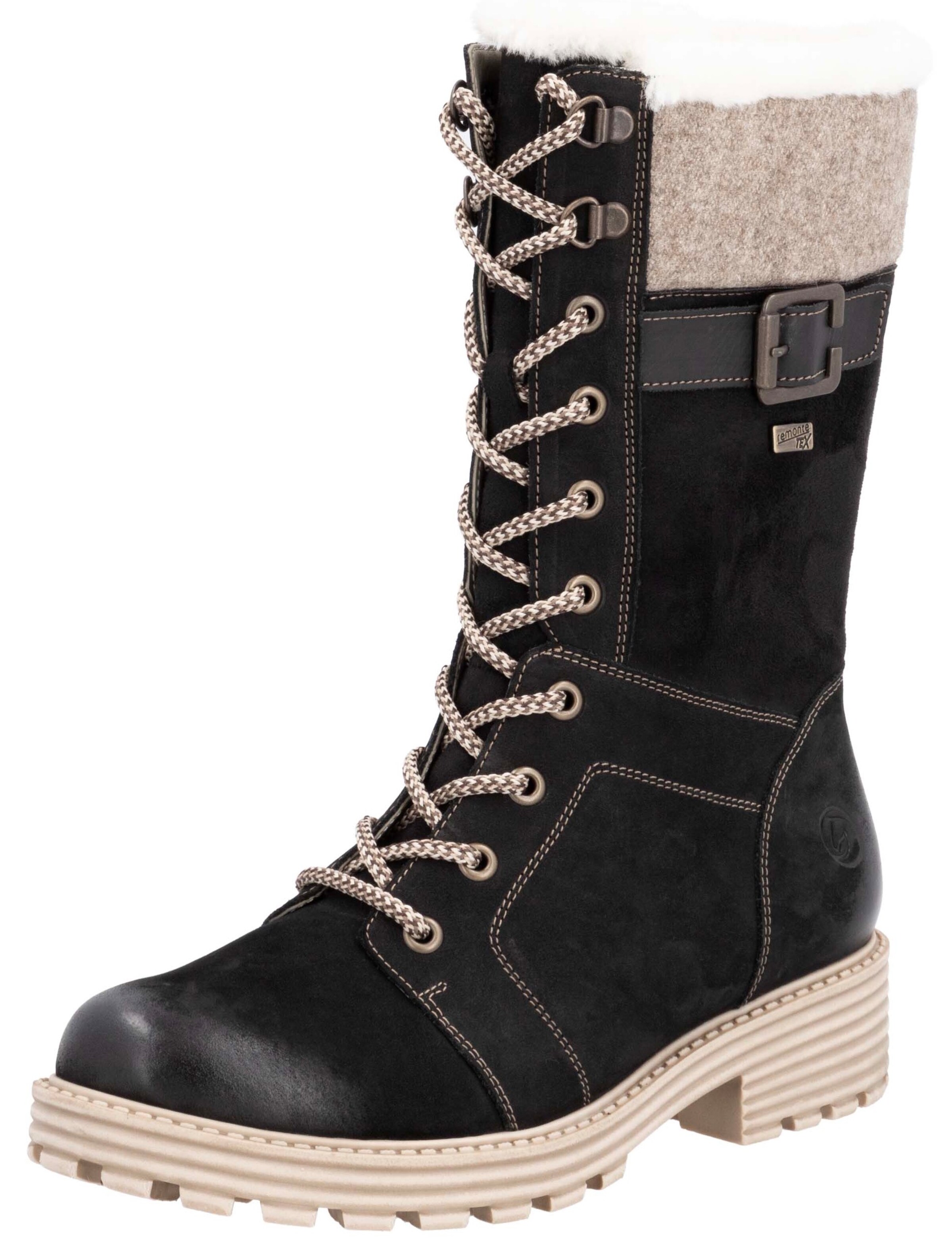 REMONTE Schnürstiefelette in Schwarz: Vorderseite