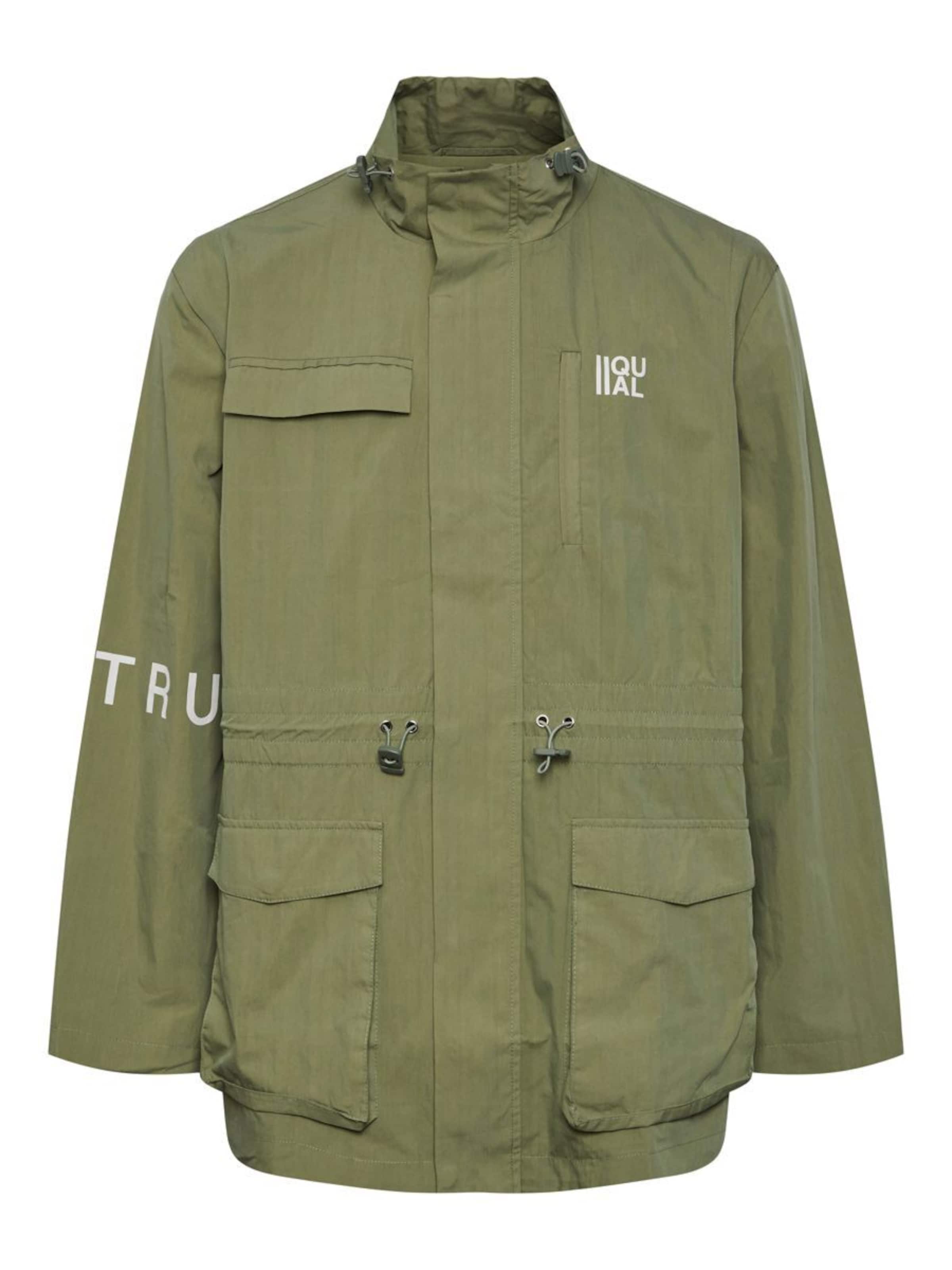 IIQUAL Φθινοπωρινό και ανοιξιάτικο μπουφάν 'JUNA' σε πράσινο: μπροστά