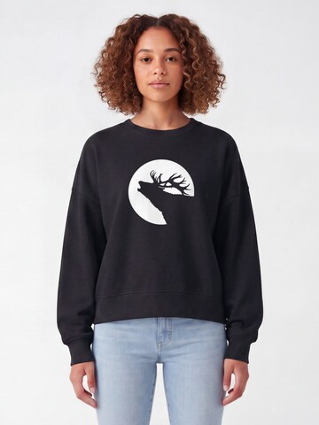 Sweat-shirt 'Röhrender Hirsch' Watapparel en noir : devant