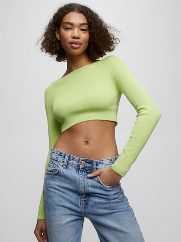 Pull-over Pull&Bear en vert : devant