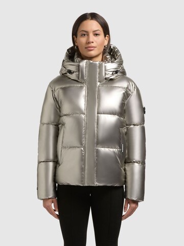 khujo Winter Jacket 'DEVINA2 SHINY' in Silver: front