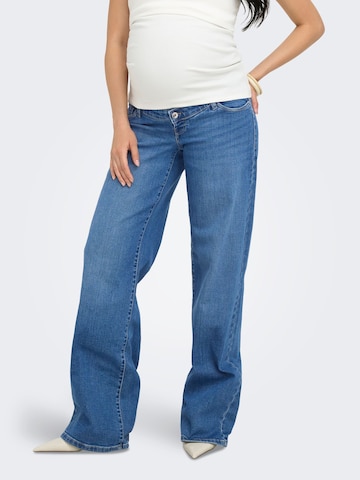 Only Maternity Wide leg Jeans in Blauw: voorkant