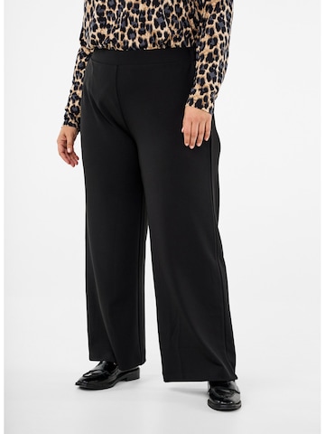 Zizzi Regular Broek 'Flella' in Zwart: voorkant