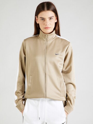 Nike Sportswear Zip-Up Hoodie in Beige: front