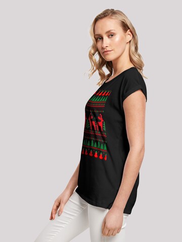 F4NT4STIC Shirt 'Christmas Reindeers Weihnachten Muster' in Schwarz