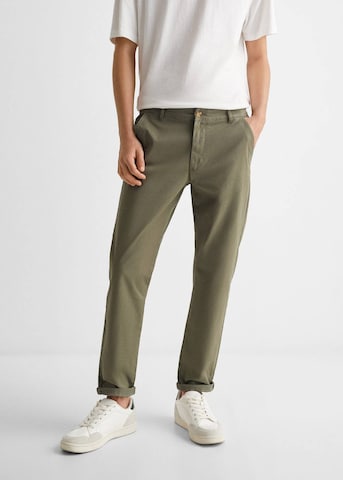 MANGO TEEN Slim fit Pants 'Chinok' in Green: front