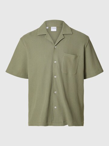 SELECTED HOMME Comfort fit Button Up Shirt in Green: front
