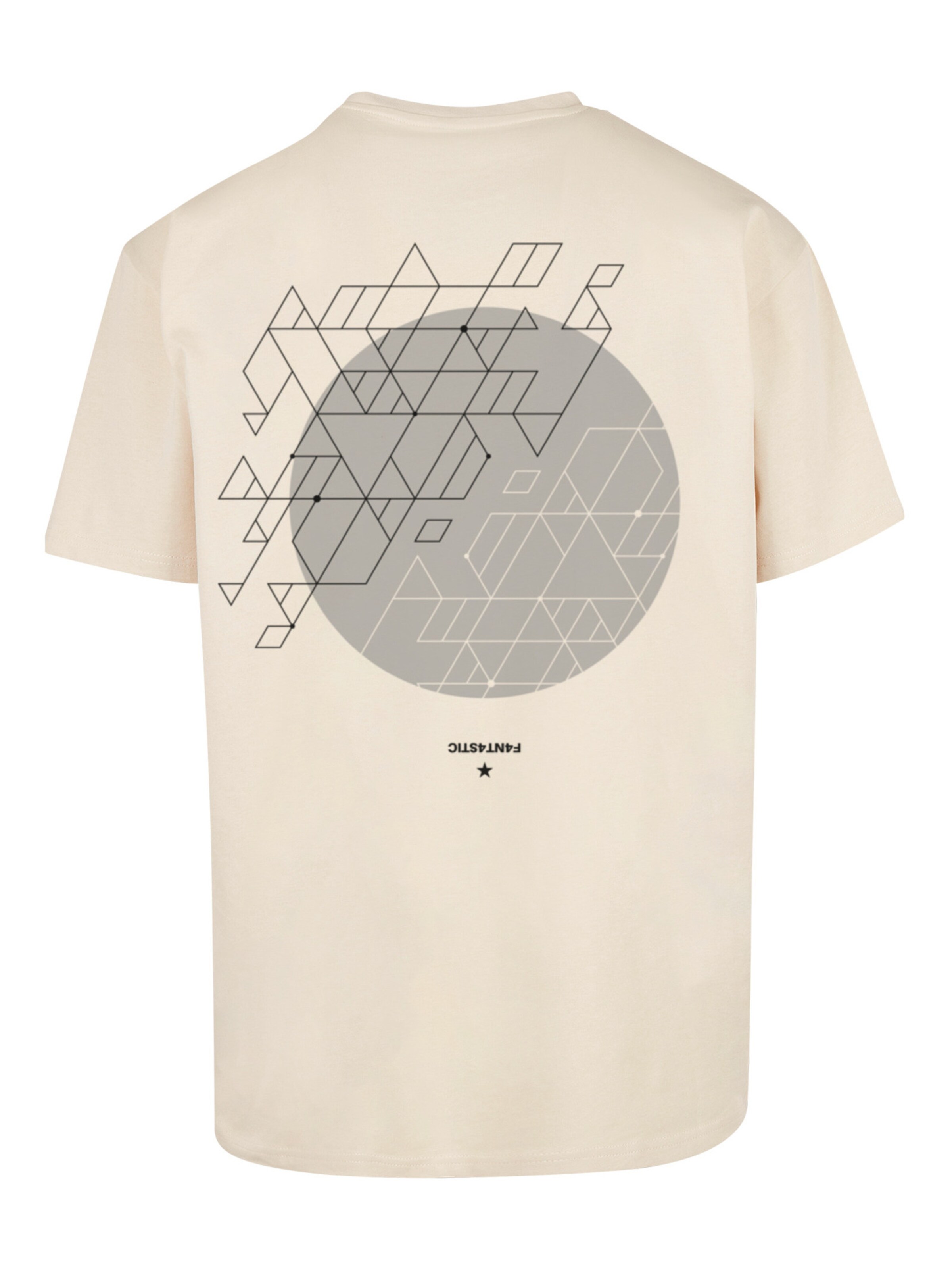 T-Shirt 'Geometric ' F4NT4STIC en beige