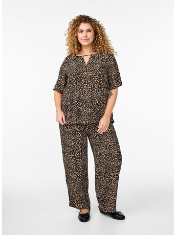 Loosefit Pantalon 'BELLA' Zizzi en marron