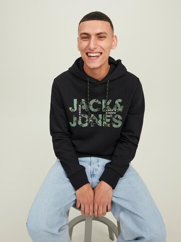 Bluză de molton 'Tech' de la JACK & JONES pe negru