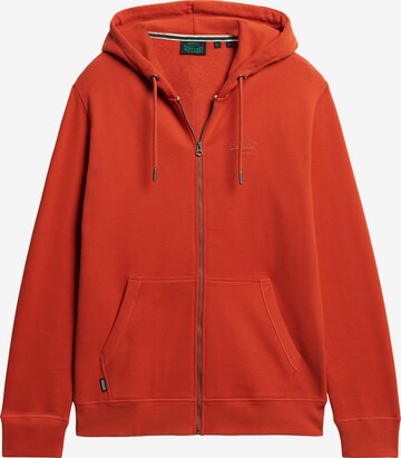 Superdry Zip-Up Hoodie in Orange: front