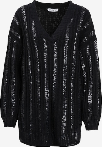 juoda Influencer Megztinis: priekis