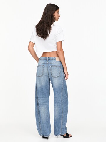 Wide Leg Jean Pull&Bear en bleu
