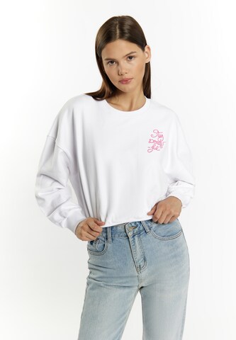 MYMO Sweatshirt 'Keepsudry' in Weiß: predná strana