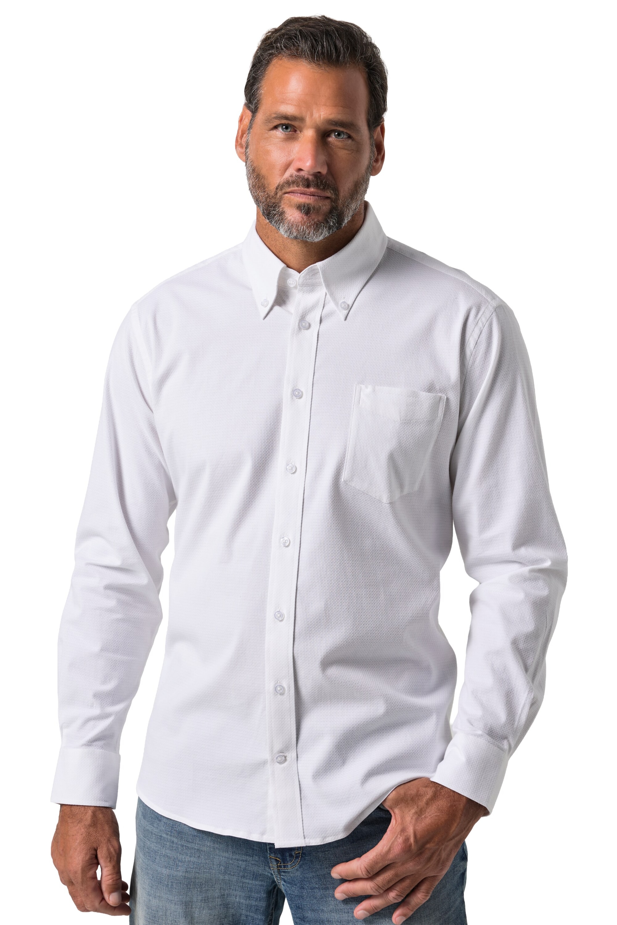 JP1880 Regular fit Overhemd in Wit: voorkant