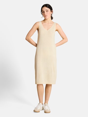 TOM TAILOR DENIM Strickkleid in Beige: Vorderseite