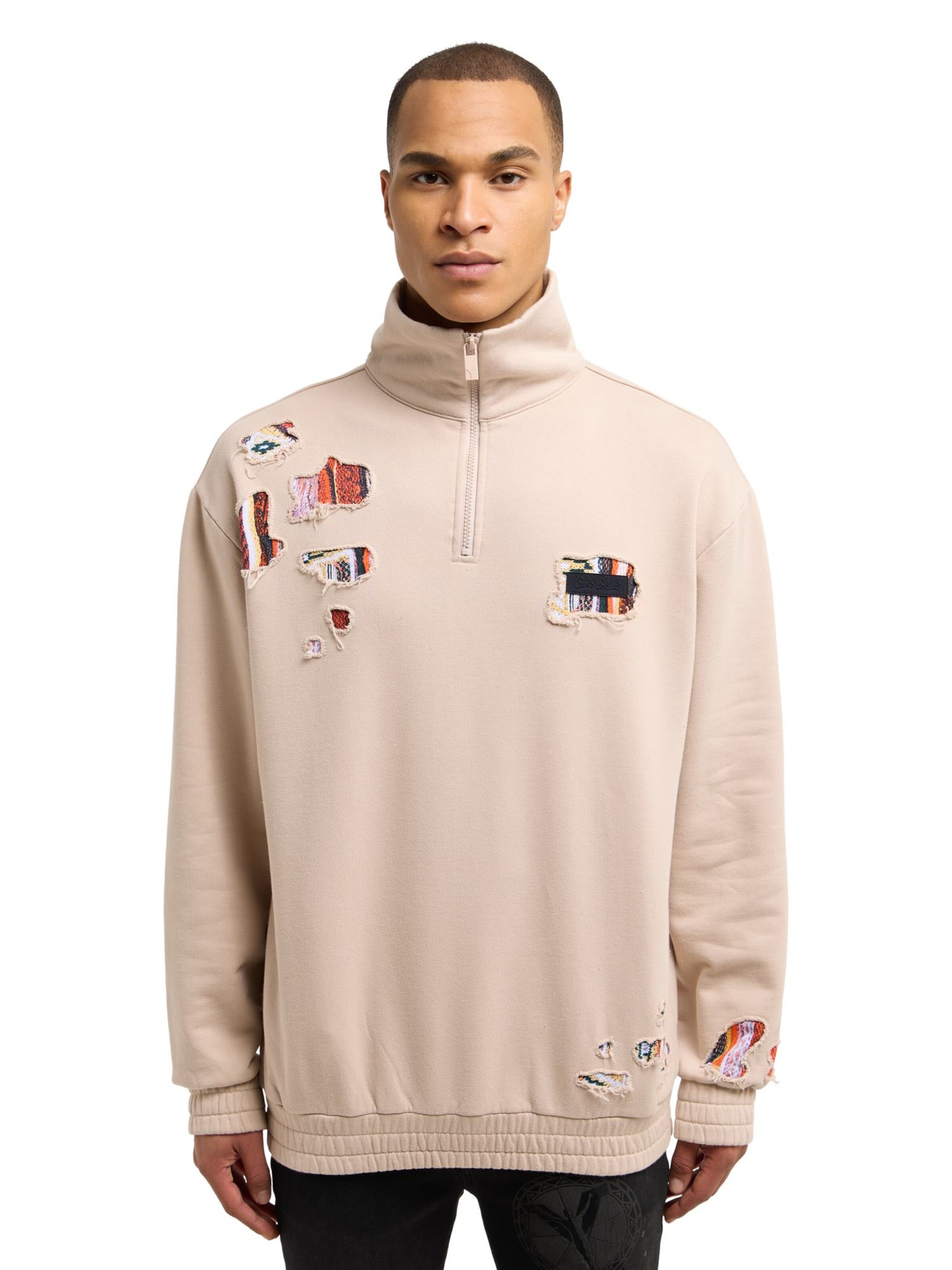 Carlo Colucci Sweatshirt ' Delle ' in Beige: voorkant