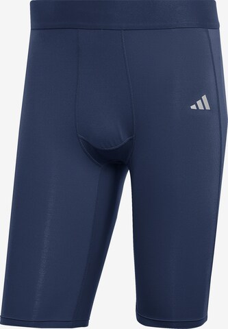 ADIDAS PERFORMANCE Skinny Sportbroek in Blauw: voorkant