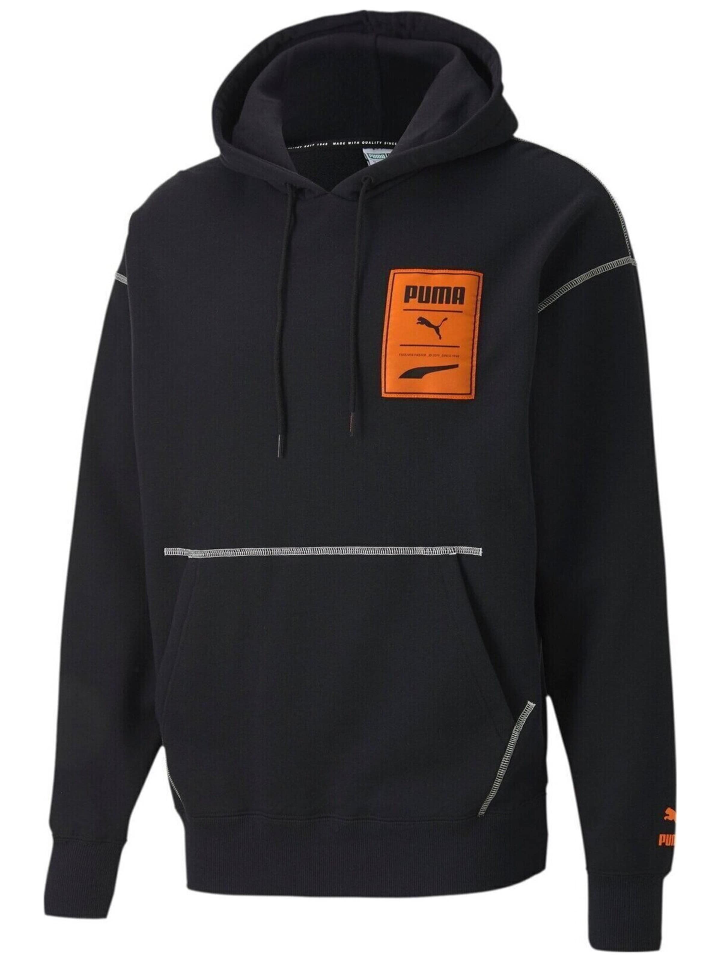 Giacca di felpa 'Puma Recheck Pack Graphic Hoodie' di PUMA in nero